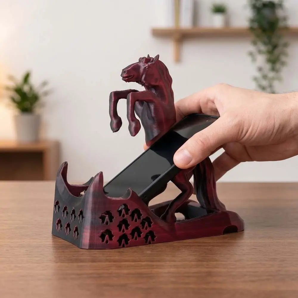 Figure Toys Horse Frame Phone Holder Multi-functional Statue Horse Mobile Phone Stand Portable Anti-slip Cell Phone Bracket Oasis Select