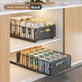 Built-in pull basket in cabinet, multi-functional pull-out snack storage rack, household kitchen sink lower shelf, no punching Oasis Select Black Small 2PCS
