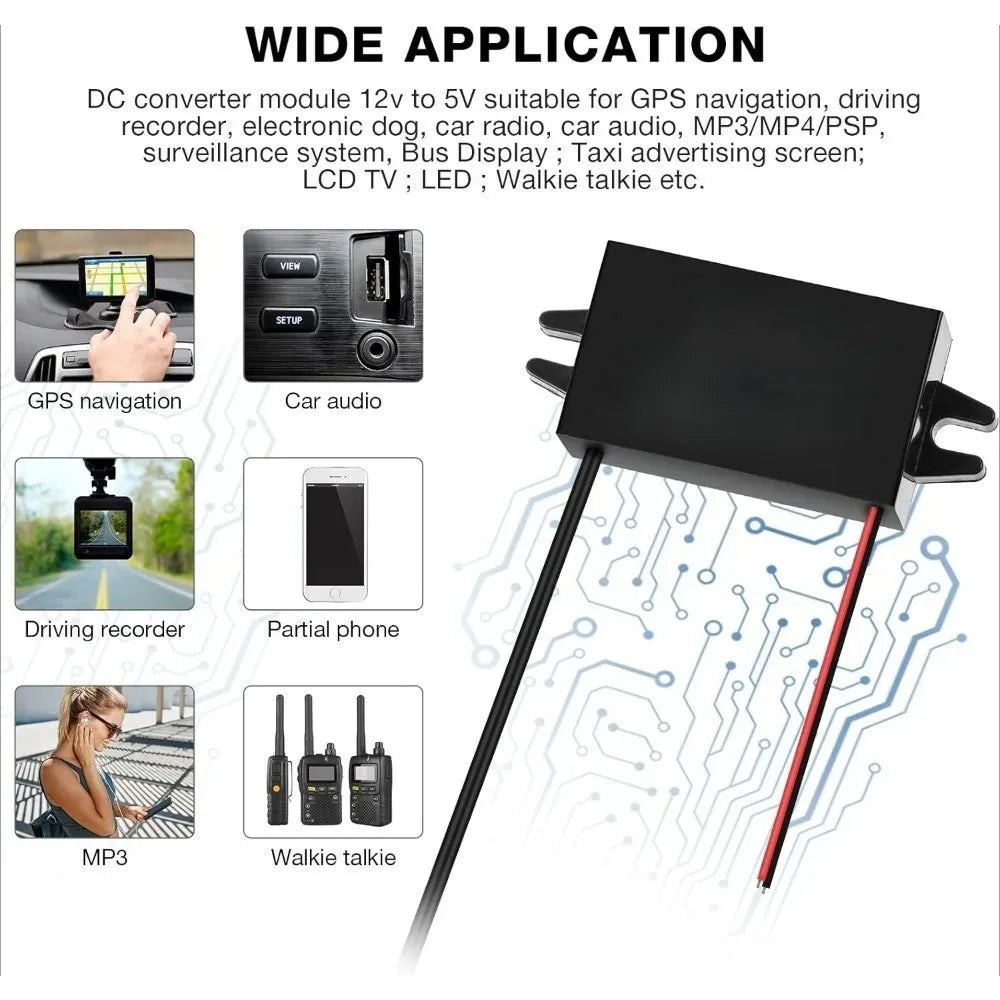 DC/DC Converter Voltage 12V To 5V 3A Buck Converter Module Reduced Voltage Regulator Car Power Adapter With Output Power Adapter Oasis Select