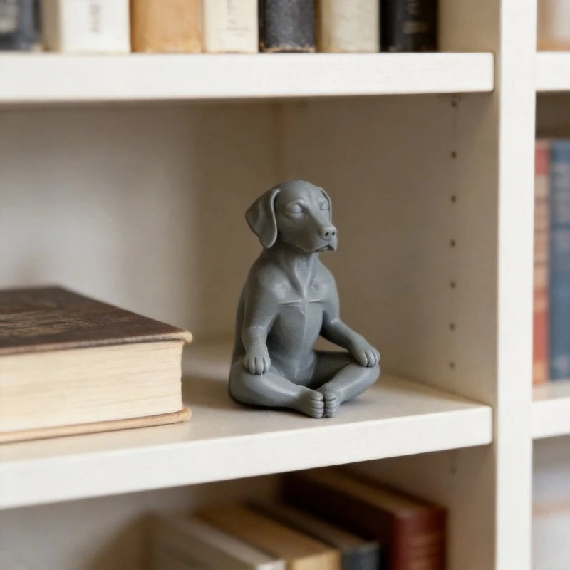 Yoga Meditating Dog Miniature Figurine 3D Printed Home Yoga Pose Labrador Desk Handicraft Ornament Home Office Bedroom Zen Decor Oasis Select