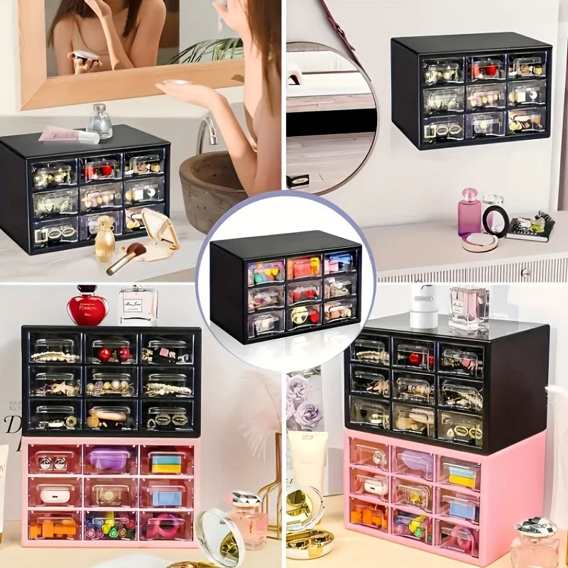 Dustproof Multi-Grid Desktop Drawer Organizer - Portable Storage Box for Jewelry, Cosmetics, Desk Drawer Organizer Box Oasis Select