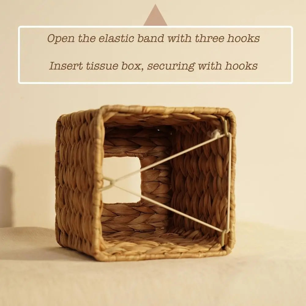 Straw Woven Tissue Box Cover Natural Household Tissue Box Decorative Environmental Protection Dryer Sheets Holder Oasis Select