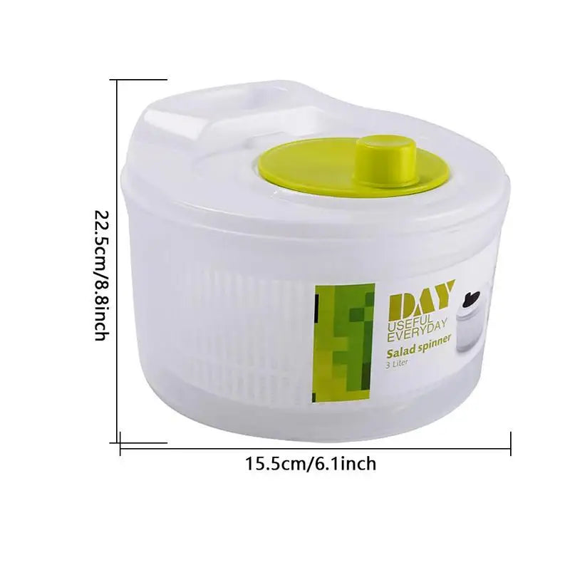 Salad Spinner Large Capacity Dryer with Double Layer Quick and Easy Multi-Use Dehydrator Drainer for Fruits Vegetables Pasta Oasis Select