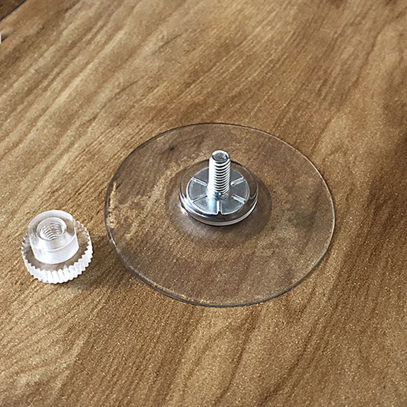 5pcs 32/41/53mm Round Strong Transparent Suction Cups with Screw Plastic Suction Pads Adhesive Suction Holder with Screw Nut Oasis Select