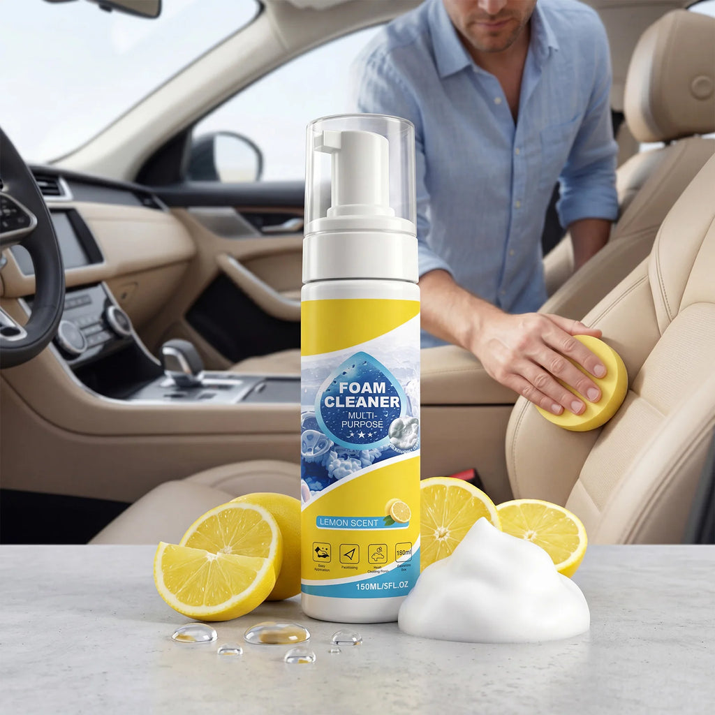 Multipurpose Foam Cleaning Kit With Towel And Sponge Antiaging Deep Decontamination No Rinse Car Interior Household Cleaning Kit Oasis Select