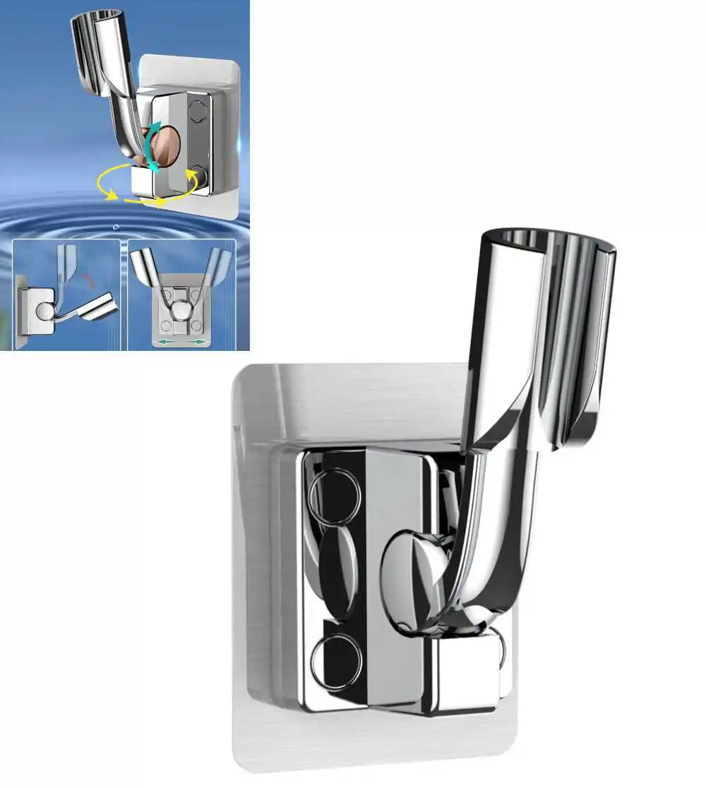 New Shower Head Holder Adjustable Wall Mounted Shower Holder Self-Adhesive Multi Angle Rotation Bracket Bathroom Accessories 1pc Oasis Select