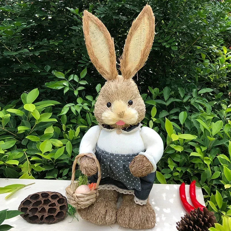 1/2Pcs Easter Bunny Party Decor Realistic Ornament Handmade Home Store Decoration Country Retro Style Gift Window Display Prop Oasis Select Point