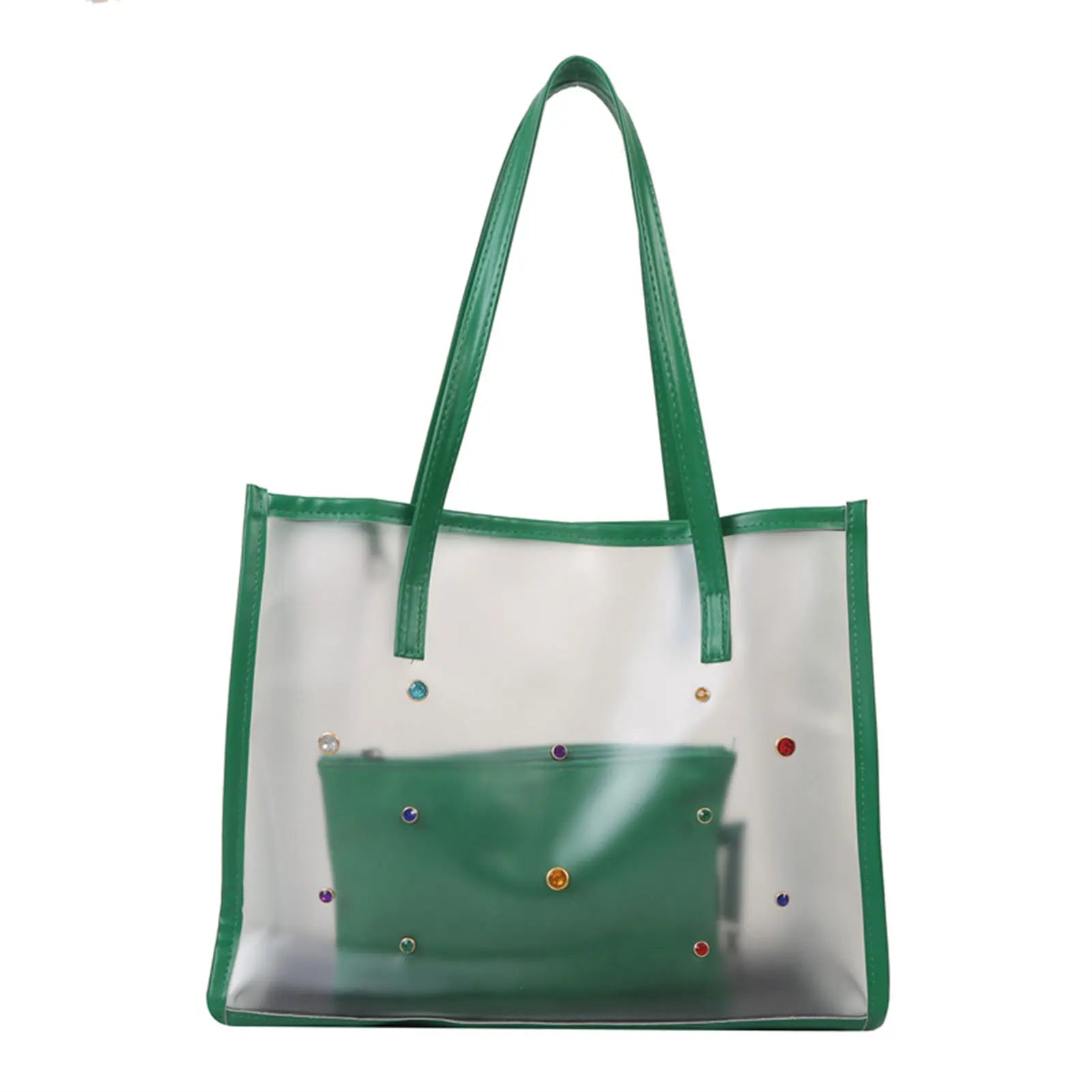 Clear PVC Tote Bag – Large Waterproof Shoulder Bag for Women