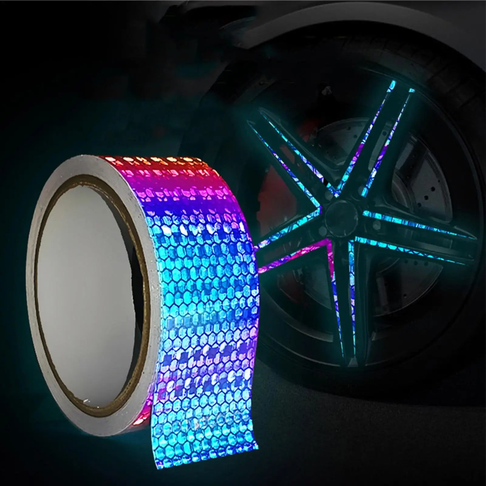 Reflective Stickers Self-Adhesive Decorative Laser Tape DIY Glitter Party Gift Packing Home Decor Tape Hot Stamping Sticker Tape Oasis Select