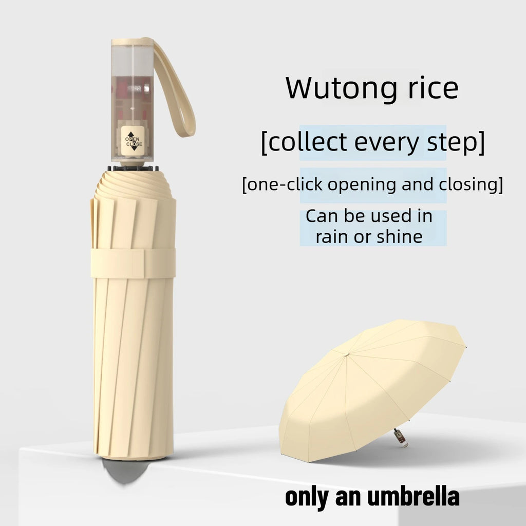 Wind Resistant Automatic Umbrella Foldable Sun Rain Accessory Thickened Durable Design Portable UV Blocking Parasol Oasis Select Mi 72 fiberglass 12K iron