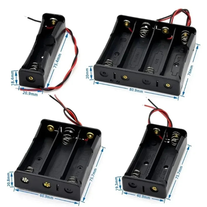 1/2/3/4 Slots Ports 1.5V AA Power Battery Storage Case Holder Storage Box DIY Leads Black Used for Repair Tools Oasis Select