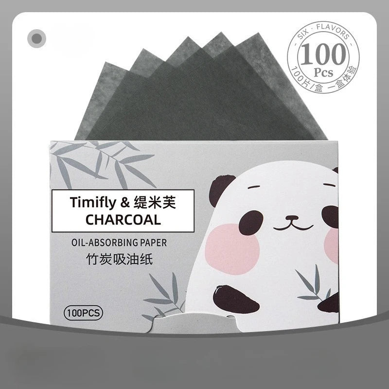 100 Pieces Fragrance Facial Oil-absorbing Paper for T-zone Oil Control Oasis Select bamboo charcoal