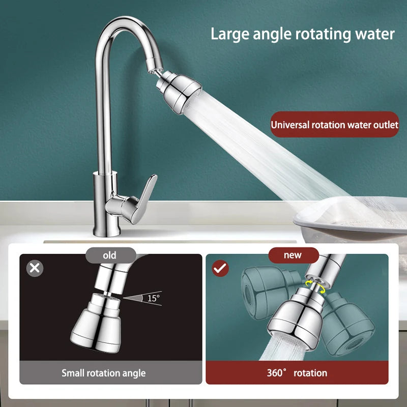 3-Speed Rotatable Kitchen Faucet Extender & Anti-Splash Nozzle