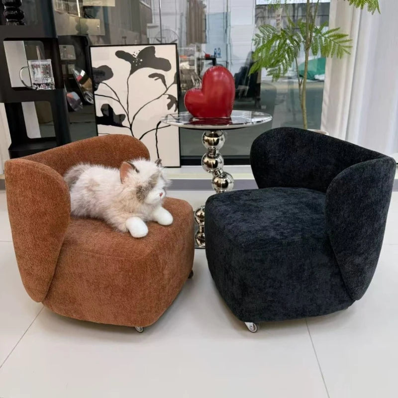 Single casual soft wrapping feeling movable lighting space light luxury yo stool pulley stool shoe changing stool Oasis Select