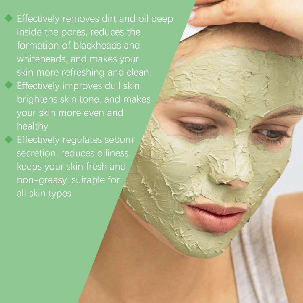 100G Green Tomato Face Clay Mask Gentle Cleaning Pore Dirts Moisturizing No Tight Enhance Skin Elasticity Smoothing Clay Mask Oasis Select