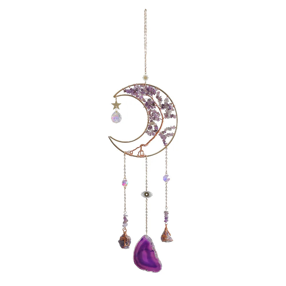 Sun Catcher Decorative Rainbow Natural Wind Chime Room Balcony Sunlight Capture Dream Catcher Crushed Stone Pendant Gift Oasis Select