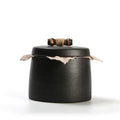 Ceramic Moisture-proof Sealed Tank Tea Caddy Organizer Home Storage Tank retro black ceramic moisture-proof sealed jar Tea Can Oasis Select JAR01