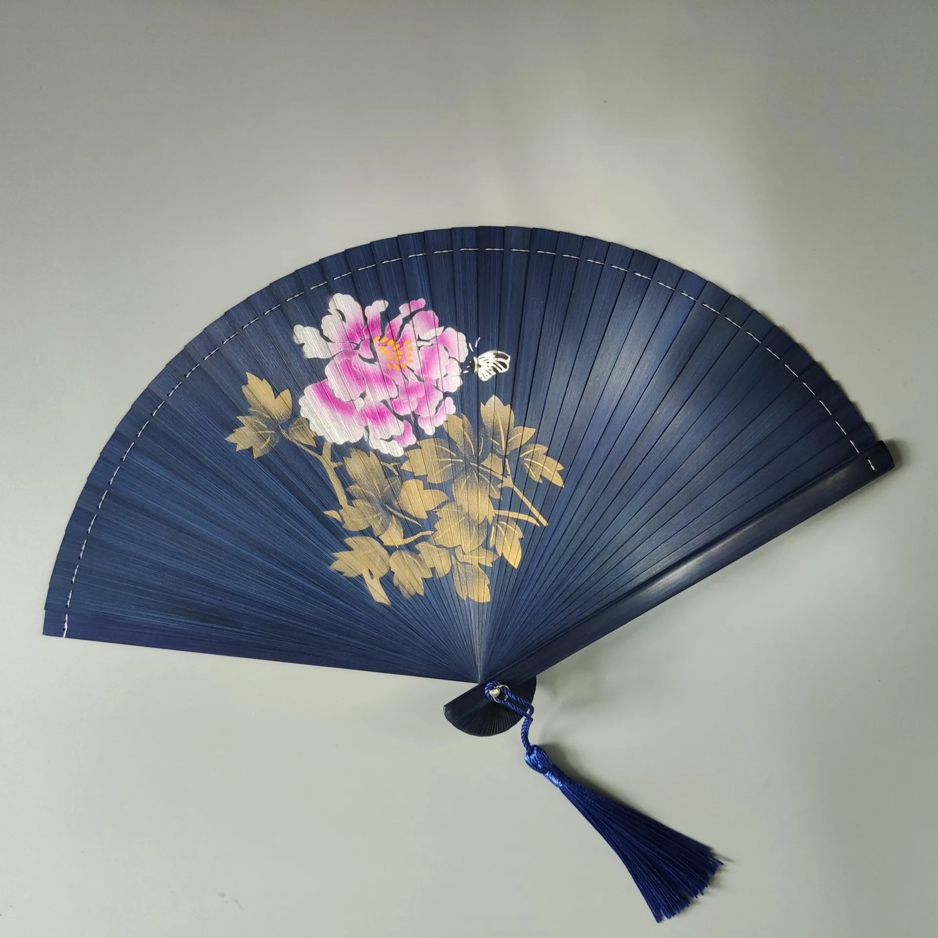 All bamboo spray painting fan high-end fine painting dance fan hollow carving folding fan Oasis Select