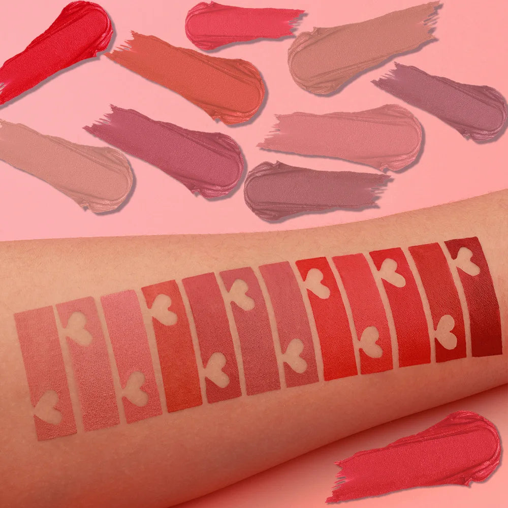DUNUF 1 Pcs Matte Powder lipstick, Lasting 24 Hours Non-fading Waterproof Non-stick Easy to Color Lip Gloss Makeup Gift Oasis Select