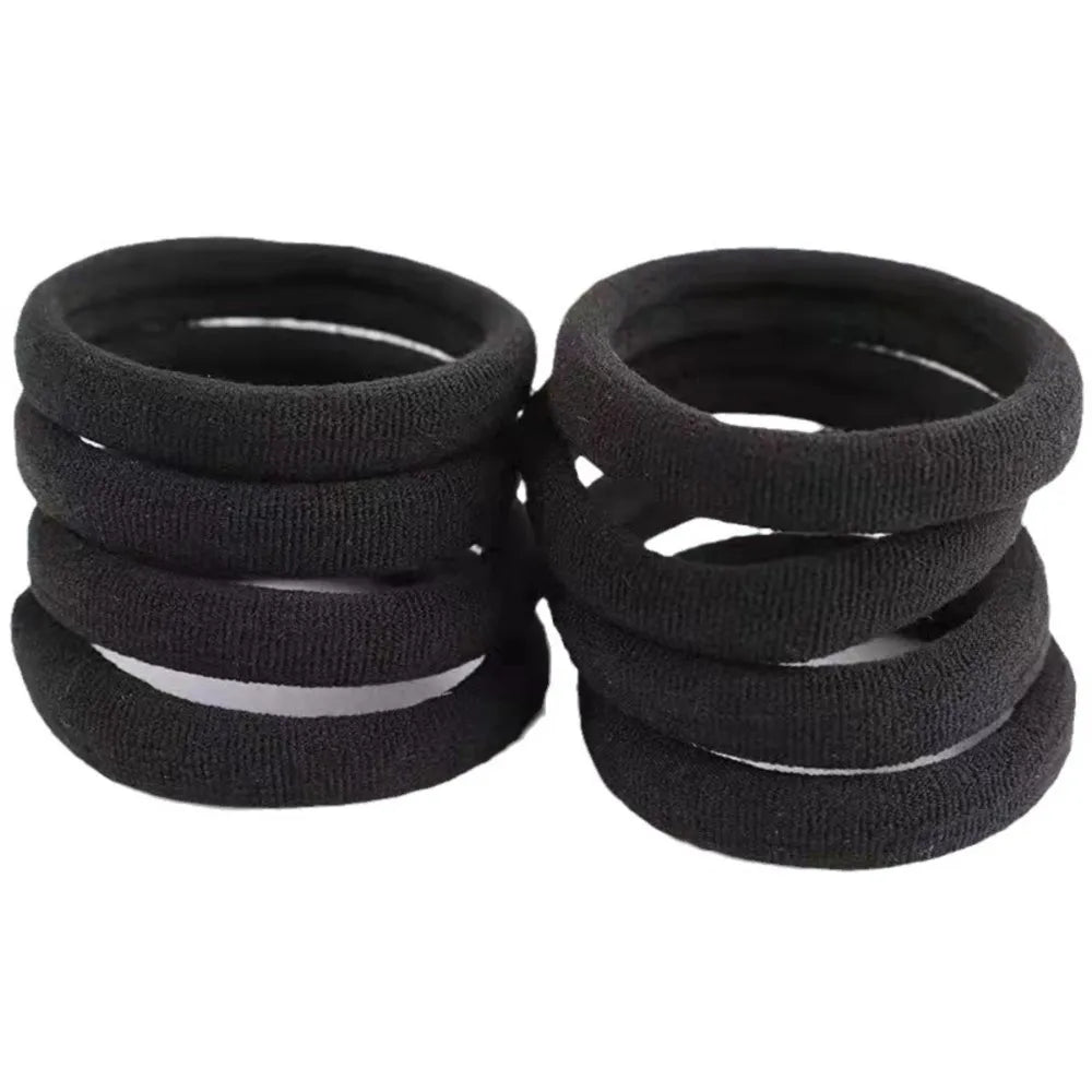 10/100pcs Black Hair Ties, No Damage Seamless Hair Ties Ponytail Holders Elastics Hair Accessories for Women Girls Oasis Select