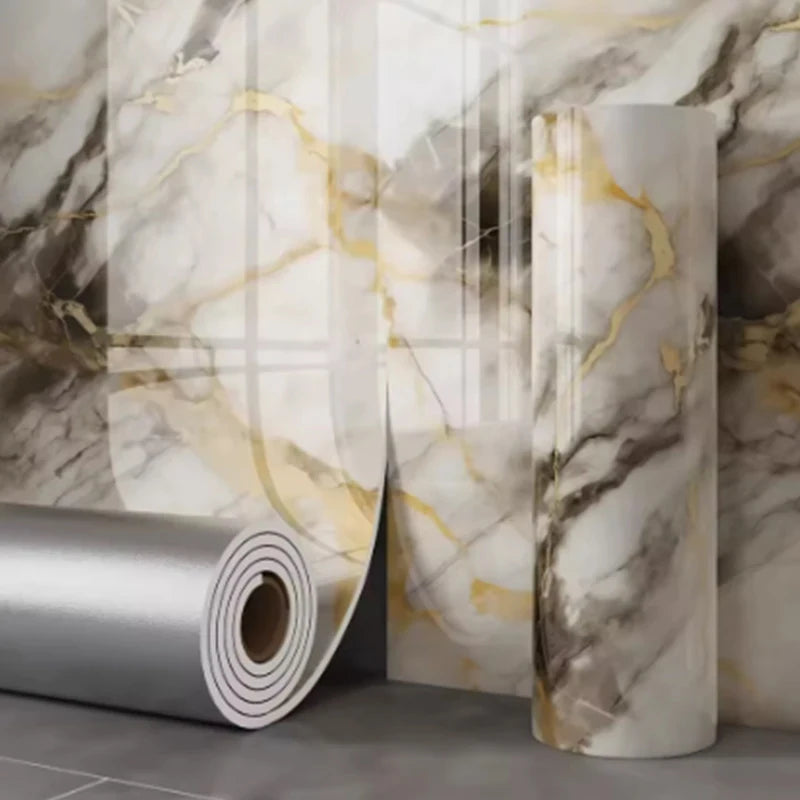 Imitation Ceramic Tile Self-Adhesive Wallpaper With Marble Pattern Thick Foam Waterproof Wall Sticker For Living Room Decoration Oasis Select panduolajinshi 40cmX10m