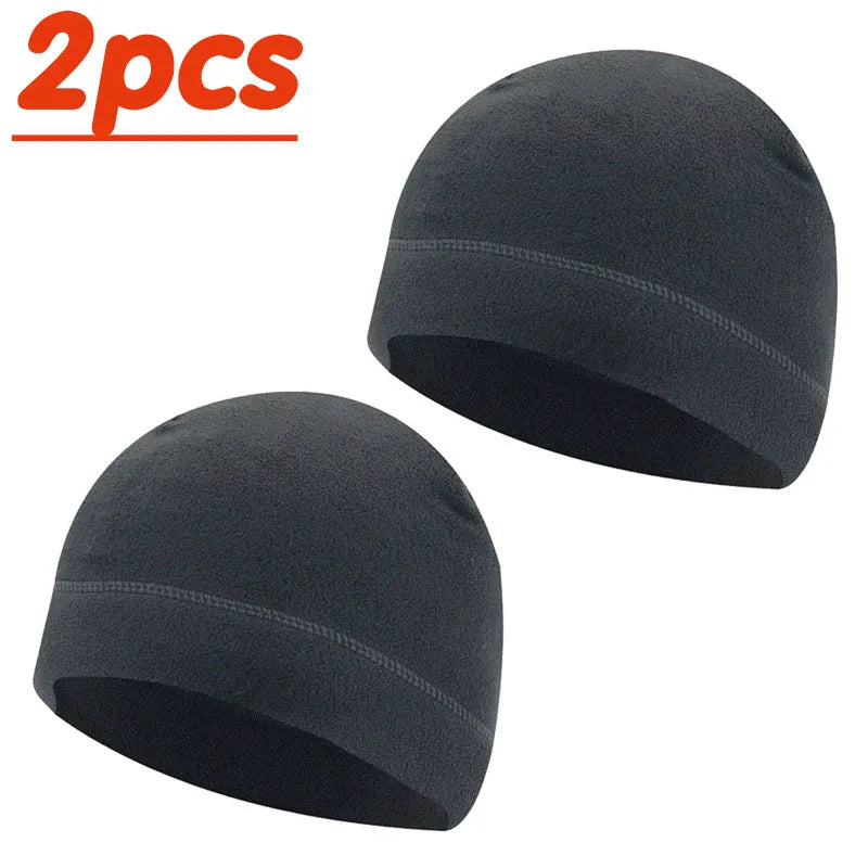 1/2pcs Men'S And Women'S Windproof Fleece Bean Hat For Autumn And Winter, Soft And Comfortable Skiing And Cycling Hat Oasis Select Dark gray-2pcs