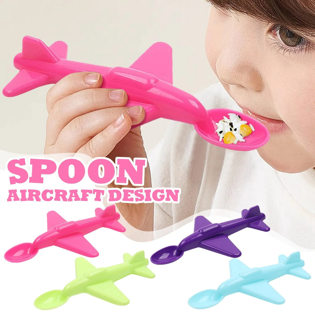 Airplane Shape Feeding Spoon For Baby Feeding Spoon Cute Tableware Safe Utensils Toddler Silicone Cutlery Training Spoon Oasis Select