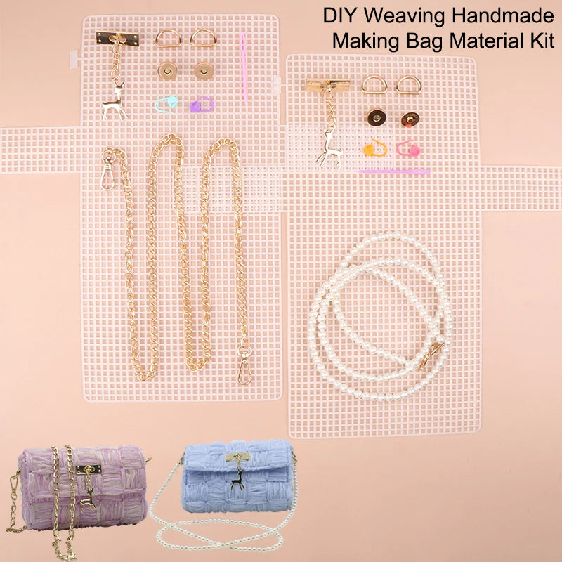 1 Set Auxiliary Knitting Plastic Mesh Kit DIY Craft Bag Knitting Materials Handbag Shoulder Bag Mesh Cover Bag Bag Accessories Oasis Select