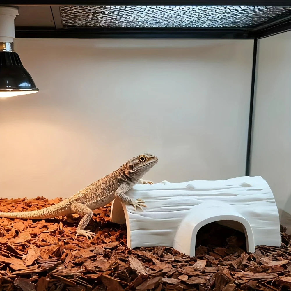 Reptile Hideout Cave 3D Printing Simulation Trees Stump Shelter Lizard Snake Tortoise Gecko Reptile and Amphibian Supplies Gifts Oasis Select