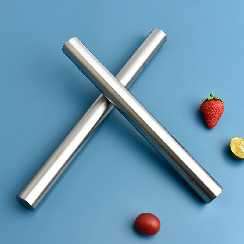 20/25/30cm Stainless Steel Household Rolling Pin Non-stick Roller Dough Baking Pizza Pastry Embossed Rolling Pin Kitchen Tool Oasis Select