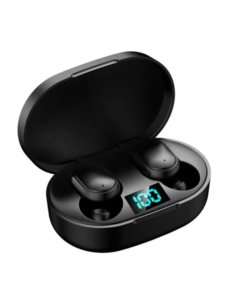 E6S Wireless Bluetooth Earphones TWS Bluetooth Headset Wireless Earbuds Noise Cancelling Earphones with Mic Headphones Sport Oasis Select Black