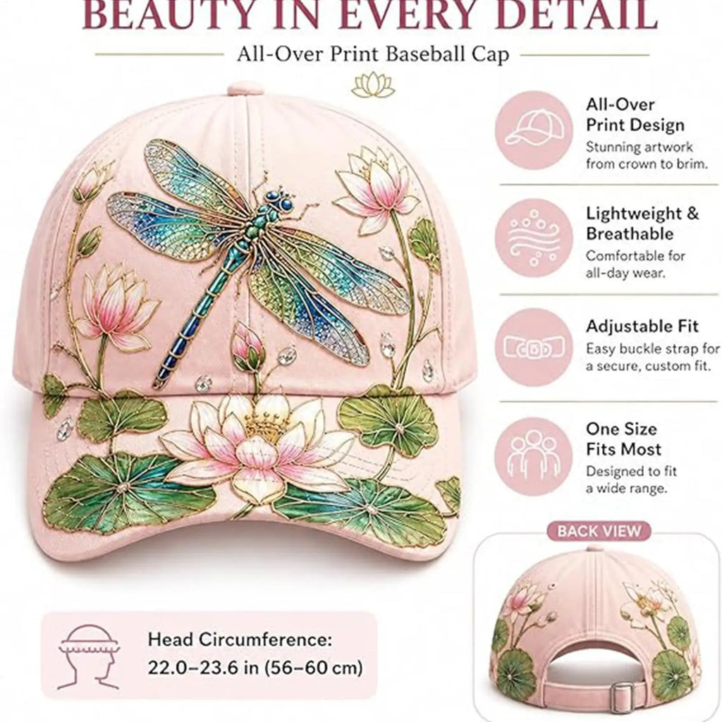 Breathable Garden Morning Cap Adjustable Animal Pattern Sports Sun Hat Soft Cotton Hummingbird Flowers Baseball Cap Outdoor Oasis Select