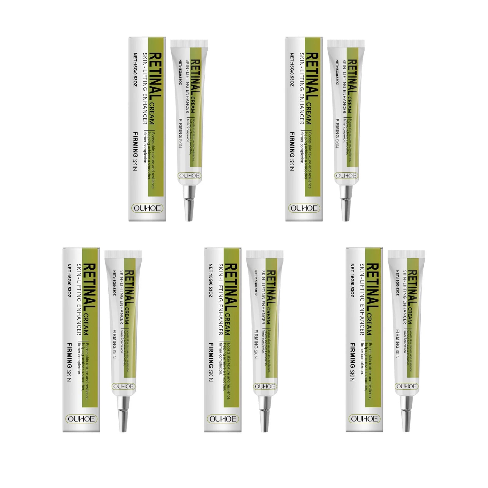Retinol Cream Smoothing Wrinkle Firming Hydrating Barrier Support Radiant Fade Fine Lines Moisturizing Tightening Face Cream Oasis Select 5 x 15g Boxed