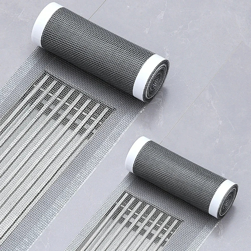 10/5m Cuttable Shower Drain Hair Catcher Self-Adhesive Floor Drain Stickers Disposable Mesh Bathroom Kitchen Sink Hair Filter Oasis Select