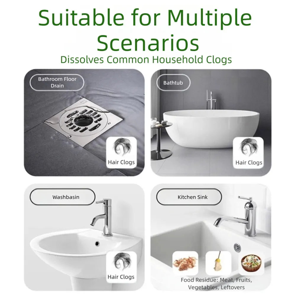Drain Cleaner Powder – Sink, Toilet & Shower Clog Remover