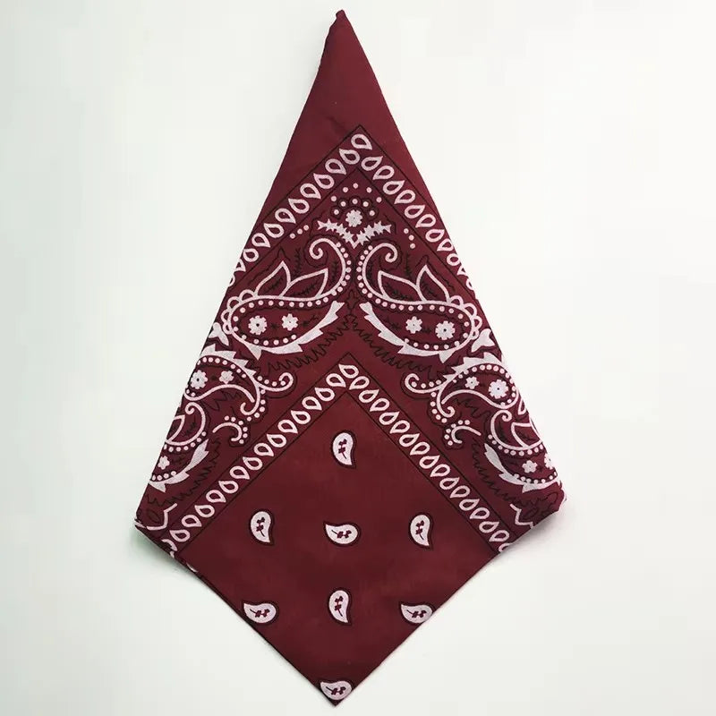 1/4pcs Men Women Bandana Hairband Cowboy Mens Biker Sports Headwear Wrist Hairwrap Single Sided Head Wrap Scarf Paisley Oasis Select 1pcs Wine Red