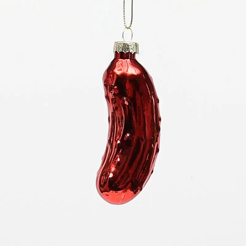 1Pcs Christmas Tree Hanging Ornament Glass Cucumber Pendant Creative Pickled Cucumber Christmas Tree Decor Pendant Oasis Select A3