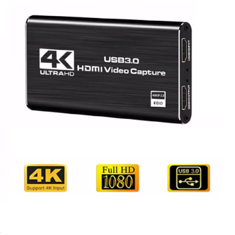 4K USB HDTV 3.0 Video Capture Card HDMI-compatible 1080P HD Video Recorder Grabber For PC PS4 OBS Game Recording Game Audio Mic Oasis Select