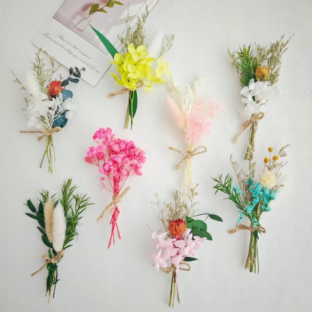 Dried Flower Mini Bouquet Bridal Bridesmaid Wedding Boutonniere Gift Box Decor DIY Material Kit Home Decor Oasis Select