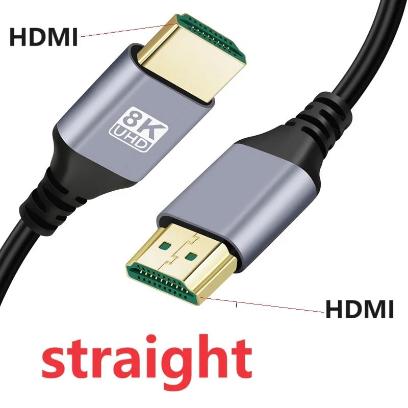 0.5m 1m 8K HDMI 2.1V Male to Male Cable Cord Left Right UP Down Angle 8K HDMI cable for HD TV Laptop Projector PS4 PS5 Cable Oasis Select 8K HDMI Straight 0.5m
