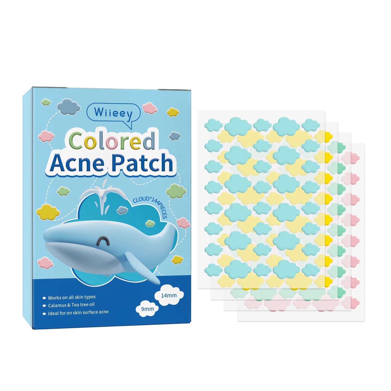 Wiieey Star Acne Patches – Colorful Pimple Stickers 144–288pc Acne Pimple Patch Oasis Select Cloud 144pcs