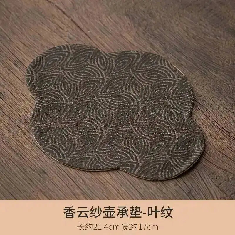Gauze Double-sided Dry Tea Mat Teapot Mat Chinese Zen Table Flag Tablecloth Tea Mat Tea Ceremony Oasis Select - Leaf Pattern