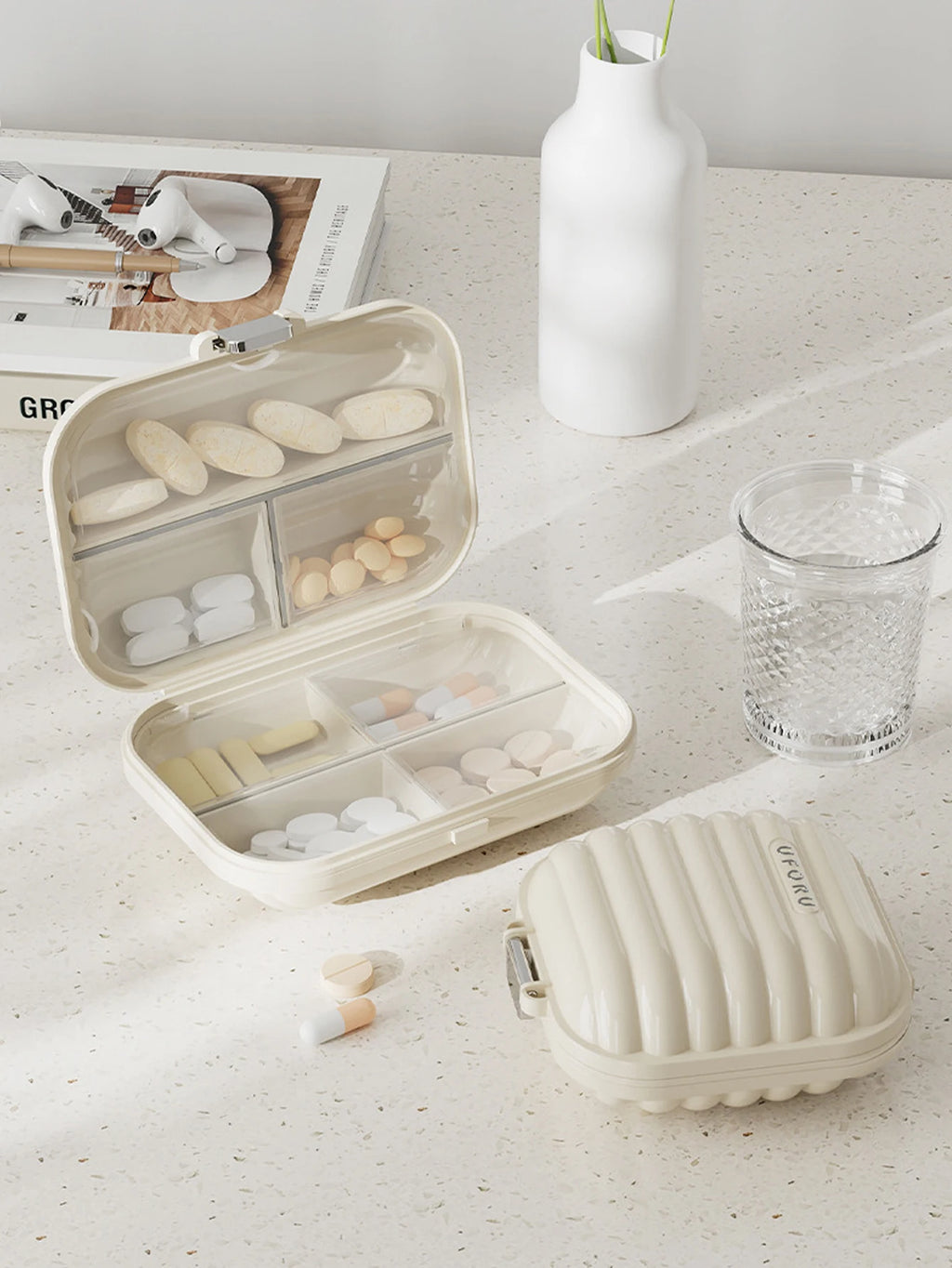 Cream Medicine Box, Portable Packaging, Seven Days A Week, Small Medicine Box, Mini Medicine Packaging Medicine Box Oasis Select