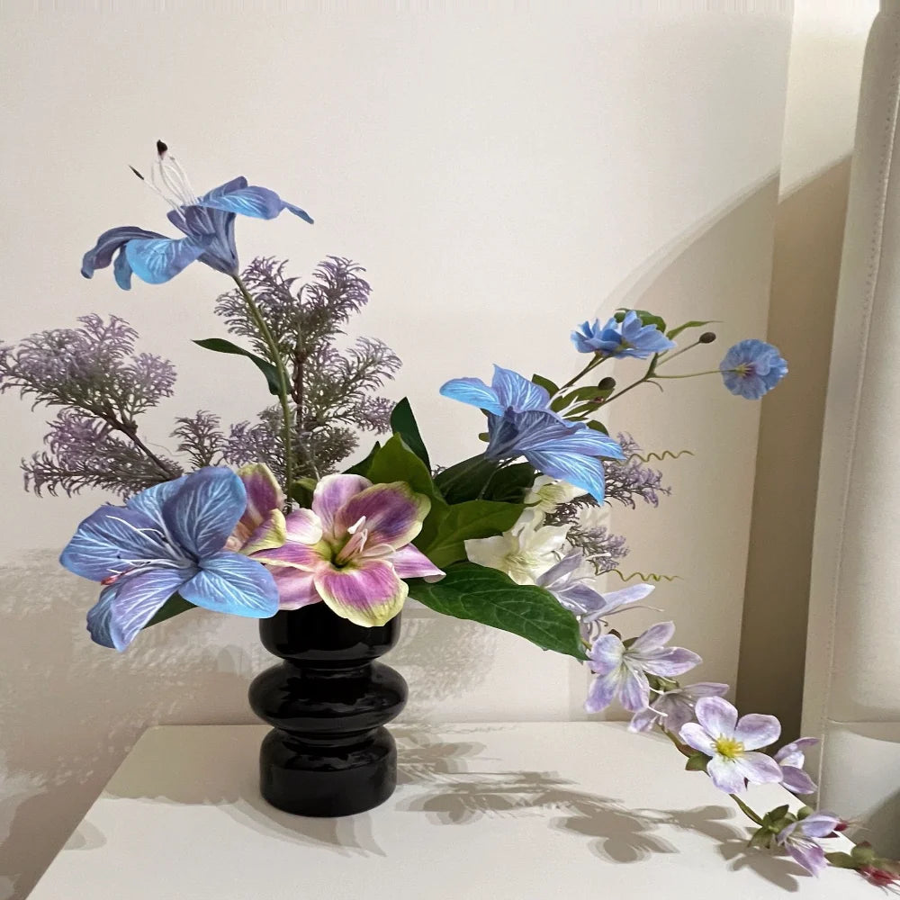 Purple Simulated Flower Simulated Artificial Flower Bouquet Silk Cloth Flowers Soft Monet Garden Flowers For Window Display Home Oasis Select