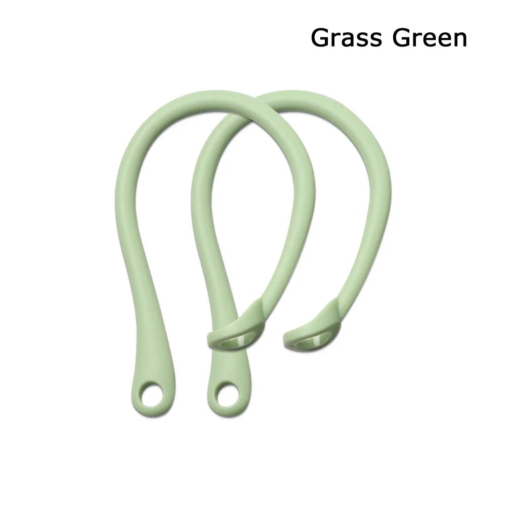1 Pair Silicone Anti-lost Ear Hook for Apple AirPods 1 2 3 Pro Sports Anti-drop Ear Hook Wireless Earphone Ear Hook White Black Oasis Select Grass Green