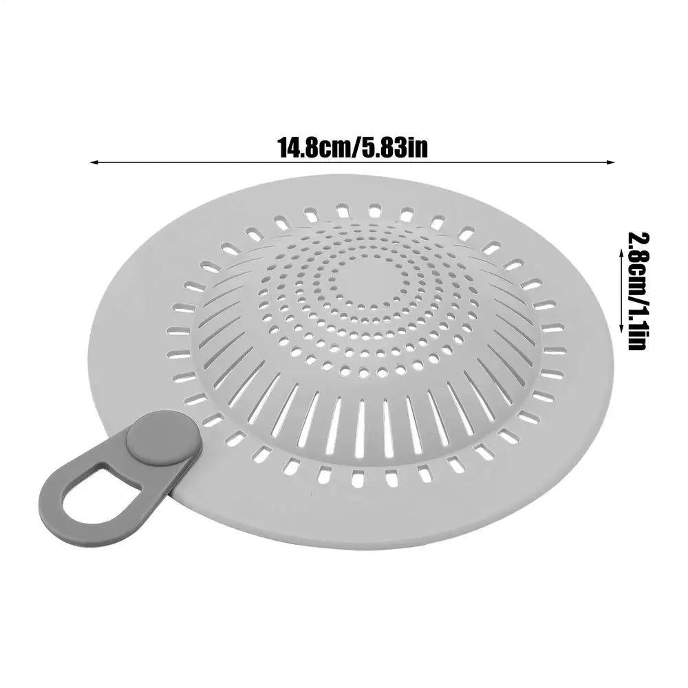 Silicone Drain Strainer Hair Catcher with Drain Holes for Bathroom Kitchen Shower Drain Hair Catcher Anti-blocking Sink Oasis Select Gray 1PC