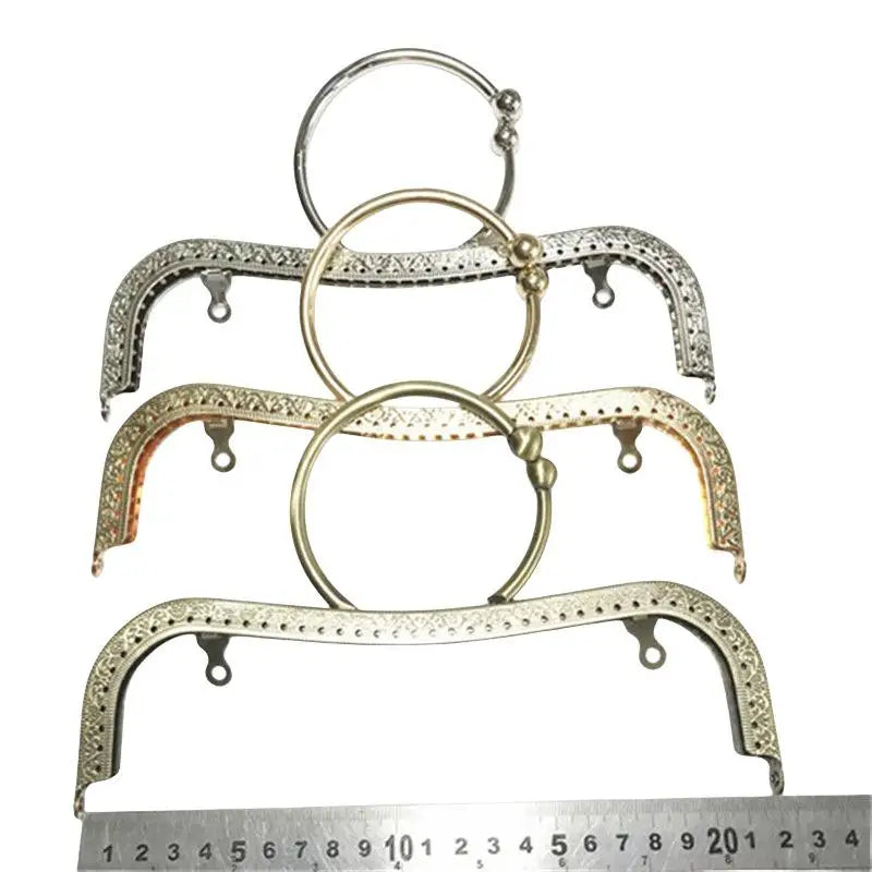 22cm Metal Purse Frame Kiss Clasp M-Shape DIY Bag Handle Bag Frame Clasp Oasis Select