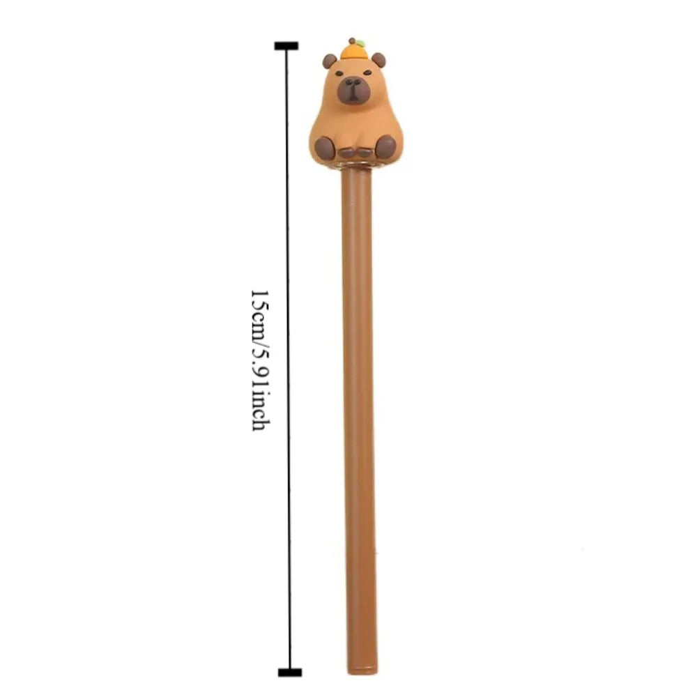 Kawaii Black Ink Capybara Gel Pens Stationery Brown Happy Capybara Neutral Pen 0.5mm Creative Capybara Press Gel Pen Students Oasis Select