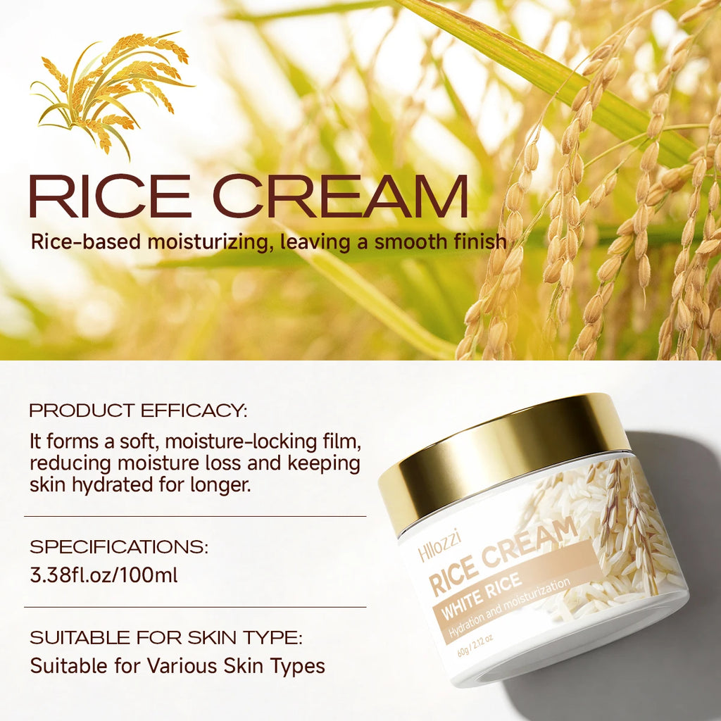 Rice Face Cream Naturally Moisturizes the Skin, Deeply Cleanses, and Has a Cooling Effect; Suitable for All Skin Types. Oasis Select