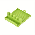 Silicone Utensil Holder, Cutlery Holder, Spoon Storage Rack, Suitable for Spatula, Long-handled Spoon, Fork, Put Pot Lid Oasis Select green
